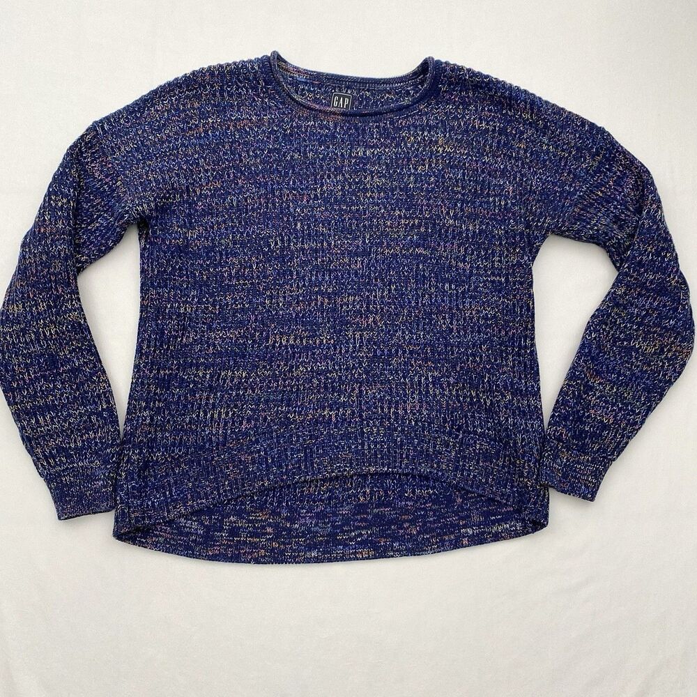 Gap Cotton Sweater Womens Medium Blue Pullover Knit Colorful Y2K